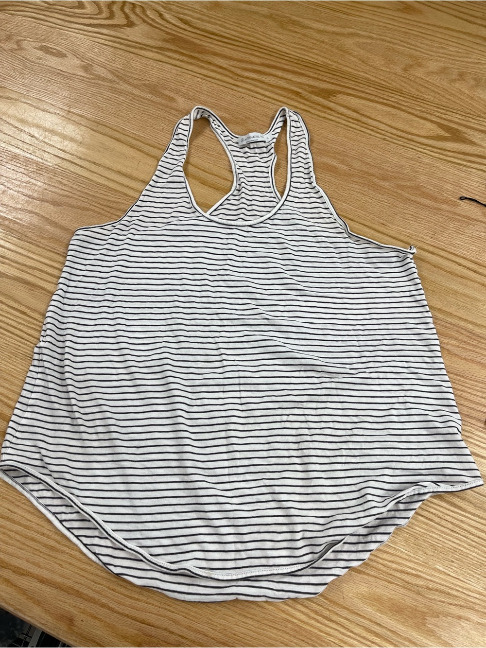 Alternative Striped Racerback Tank Top - White and Black